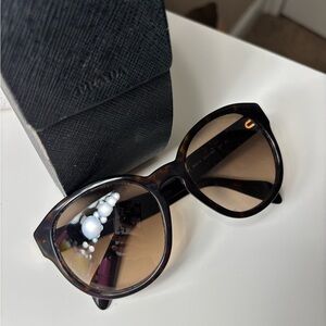 PRADA Havana/Lightbrown Tortoiseshell Sunglasses - Brown Lenses